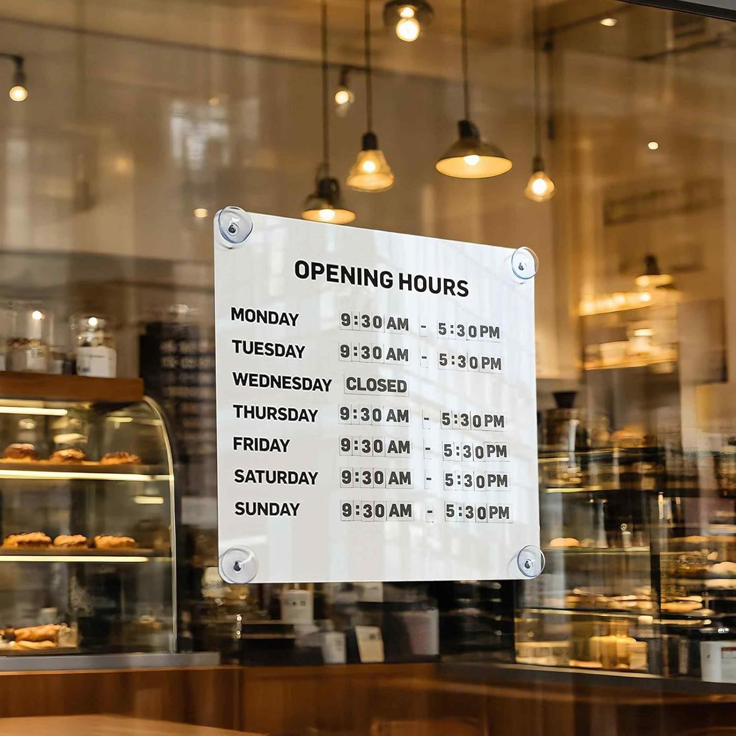 Cartel metálico de horario comercial, cartel magnético de «Abierto» para tiendas, con ventosas, intercambiable, reutilizable y en el que se puede escribir, para puertas y ventanas de cristal de negoci