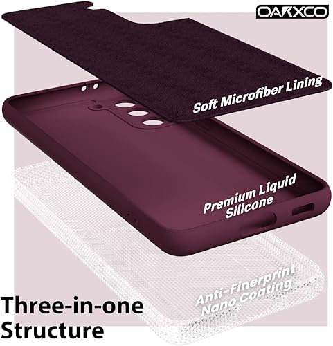 Miniatura 5 de oakxco Funda para teléfono Samsung Galaxy S22 Plus de silicona líquida, bonita funda delgada y delgada de goma suave de poliuretano termoplástico