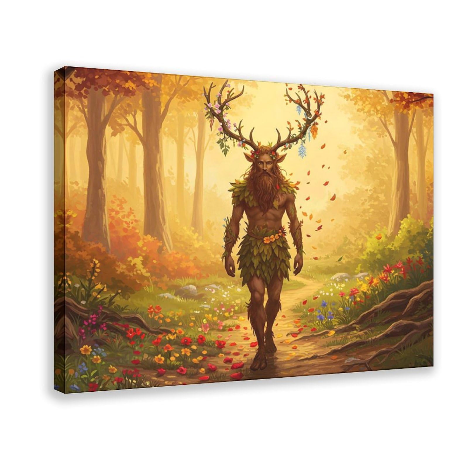 Oquajk Cernunnos Celtic God Canvas Poster Bedroom Decor Landscape Office Room Decor Gift 16X24inch(40X60cm)