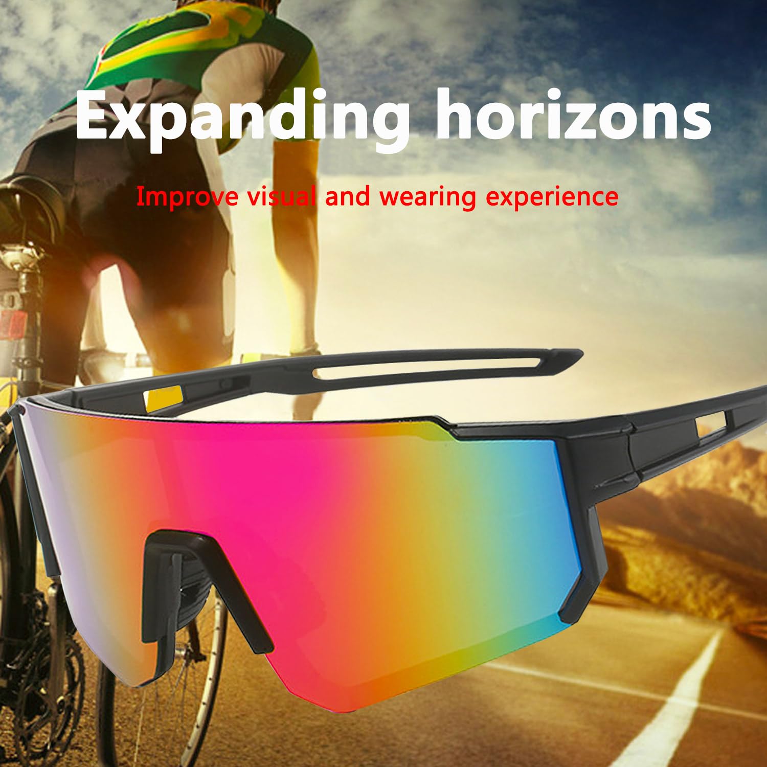 Gafas de Sol Deportivas para Hombre y Mujer, Gafas de Sol polarizadas Gafas de Sol con UV400 para Actividades al Aire libre Carreras Ciclismo Esquí