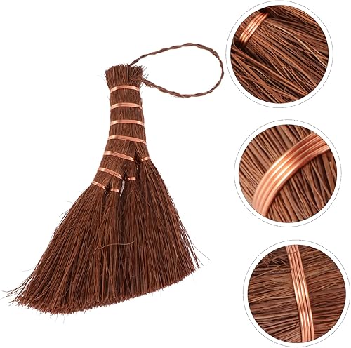 Miniatura 6 de 1 unid mini escoba marrón pequeña escoba natural pequeña escoba barredora portátil herramientas miniatura mini escritorio madera escoba casa