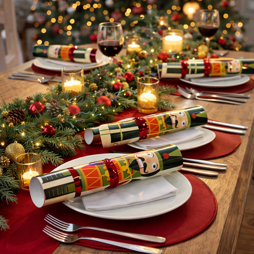 Robin Reed 6 x 12 (30cm) Christmas Crackers - CLASSIC NUTCRACKER