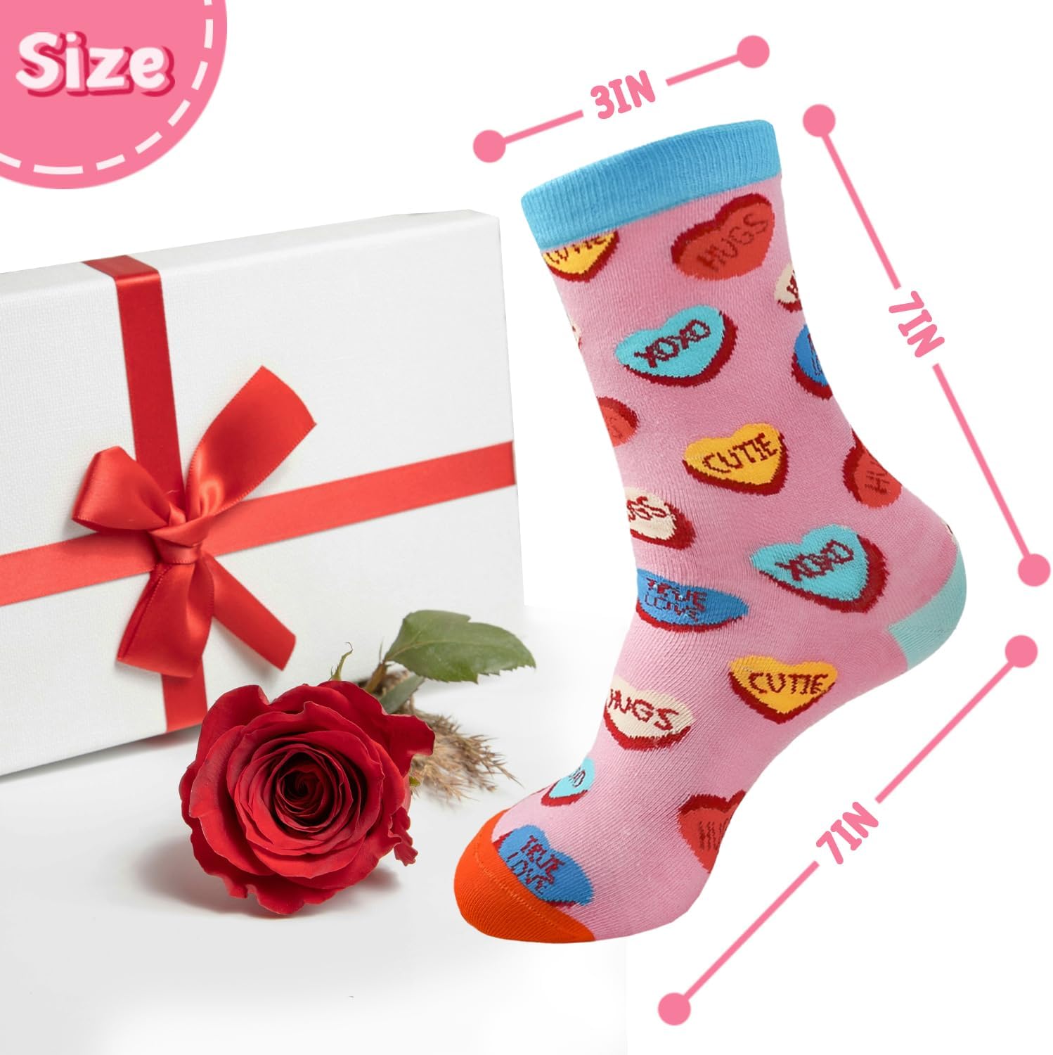 Valentines Socks Love Hearts Socks for Women Funny Cute Novelty Socks Valentines Decor Gifts - Image 4