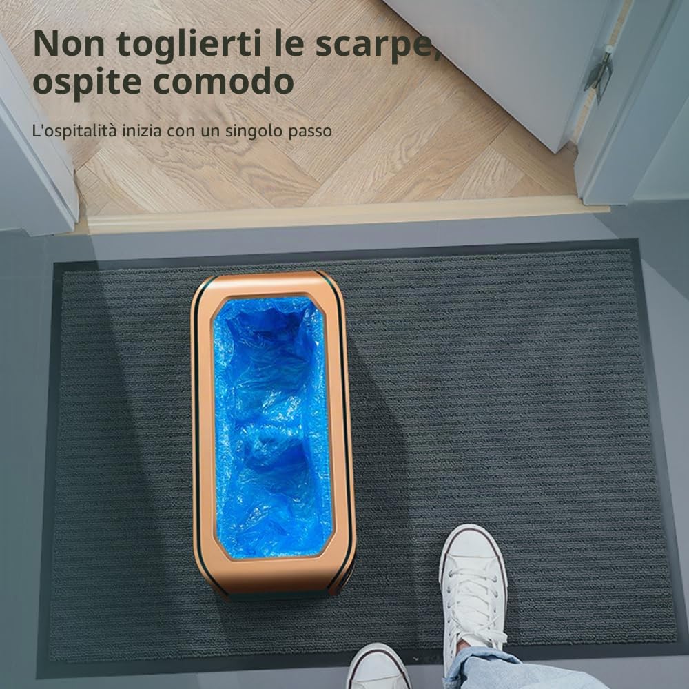 Dispenser automatico di copriscarpe - Macchina copriscarpe con 200 pezzi di copriscarpe monouso scivolo Macchina copriscarpe portatile per interni Casa Supermercato Negozi Ospedale