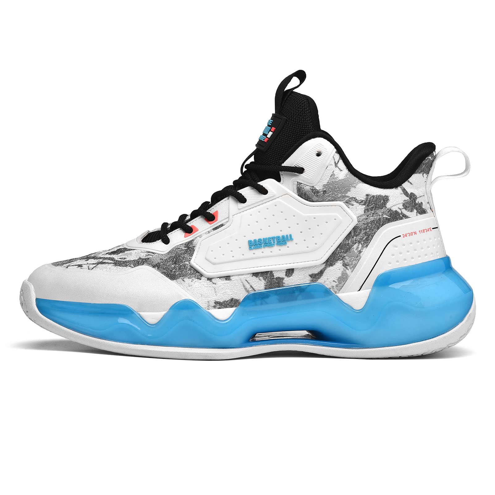 ASHIONMen's Basketball Shoes Mid Basketball Sneakers Non-Slip Outdoor Cushioning Workout Shoes