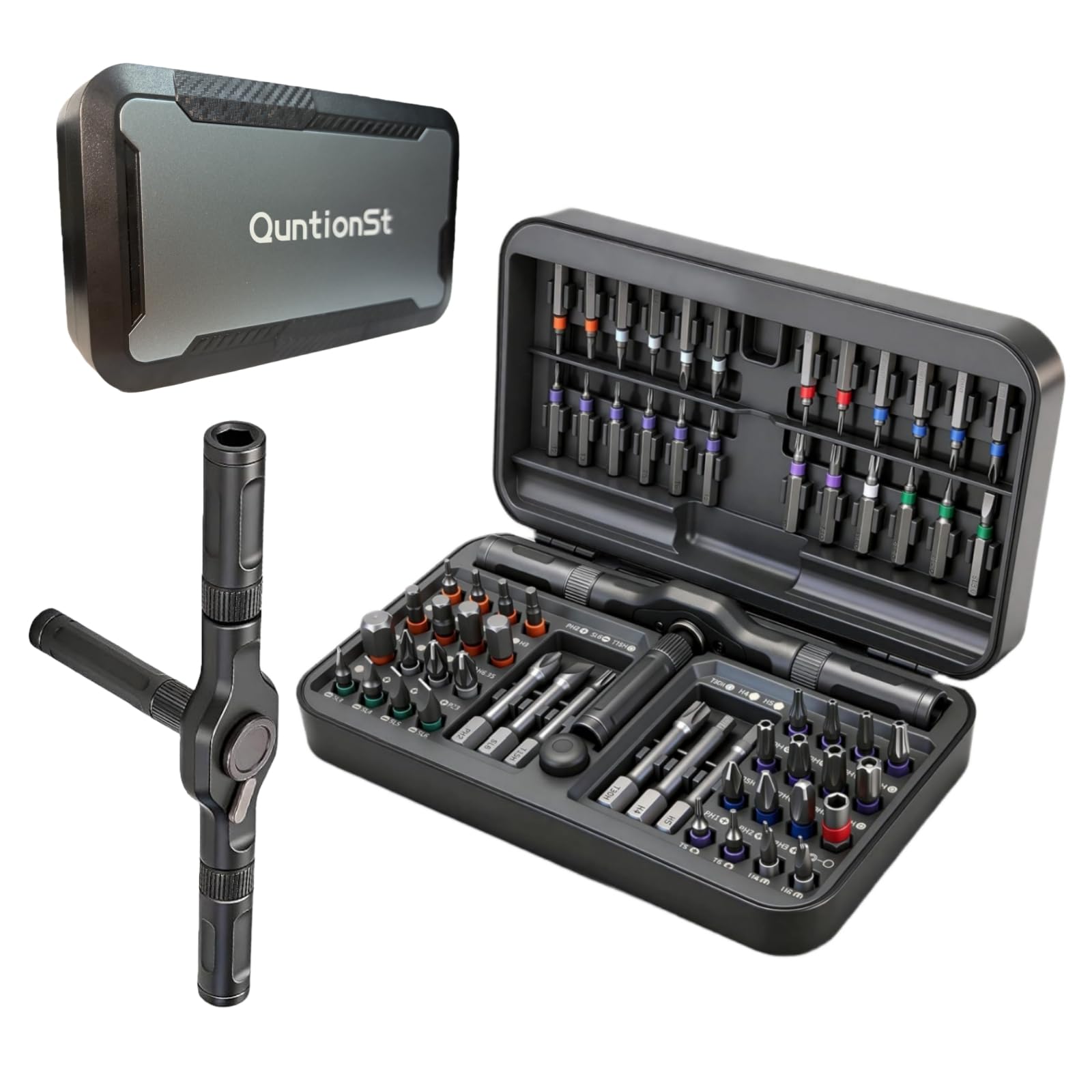 66 in 1 Magnetic Screwdriver Set, Multi-Bit Ratchet Screwdriver Kit with S2 Steel Precisi…