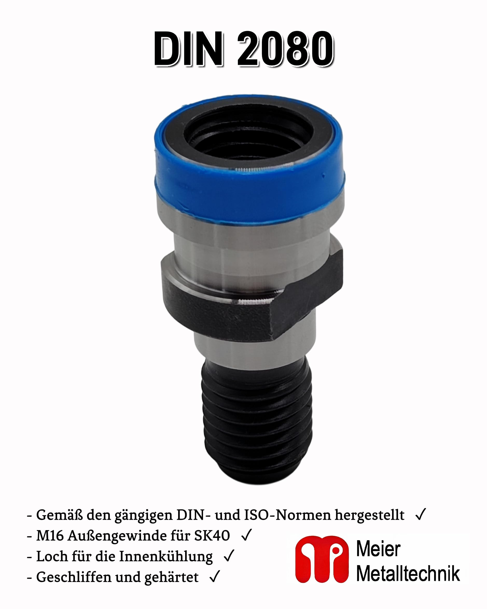 Anzugsbolzen SK40 DIN 69872A O-Ring DIN2080 Ott S20x2 Deckel ISO 7388 Kopfbolzen (10 Stück DIN 2080)