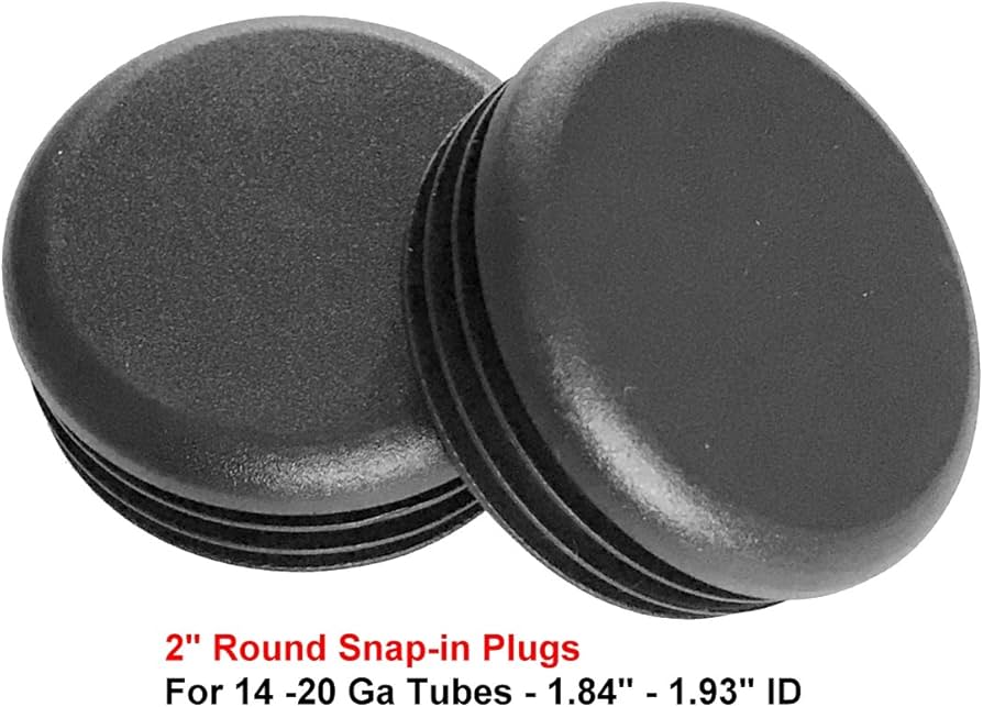 4 PCS Round Plastic Plugs, 1-1/2 Inch Black Pipes Tubing End Cap, Plastic Plugs And Caps, Glide Insert Furniture Finishing-Plug For Round-Metal Tube - View #2