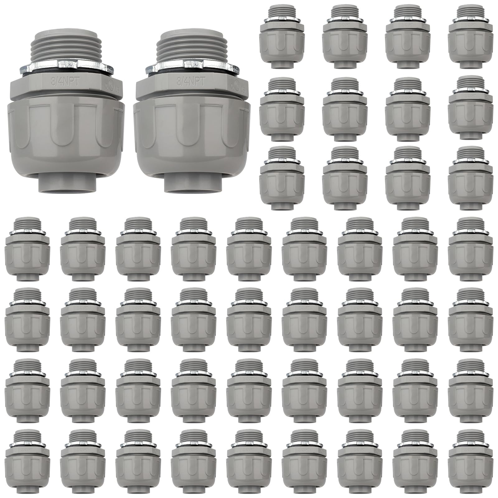 Conduit Connectors, 3/4 Inch, Straight, Grey, 20-Pack — Amazon image 13