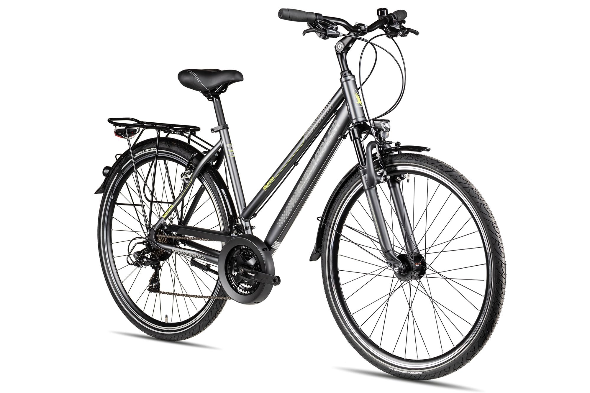 Adler Verona Trapez Trekkingrad | 28 Zoll Damenfahrrad | 21-Gang Schaltung | Felgenbremsen | inkl. Straßenausstattung
