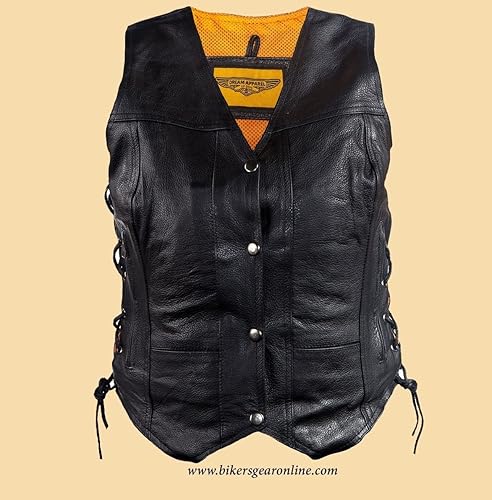 Miniatura 2 de Dream - Chaleco de cuero para mujer, 7 bolsillos, bolsillos laterales, bolsillo para pistola en el interior, regular, Regular