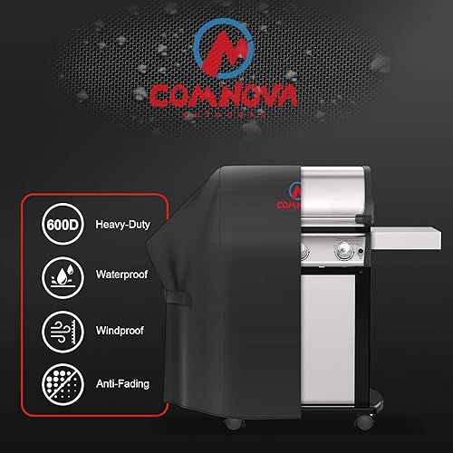 Miniatura 10 de Comnova - Cubierta para parrilla de 55 pulgadas, 600D, para parrilla al aire libre, resistente e impermeable, cubierta de parrilla de gas de 55
