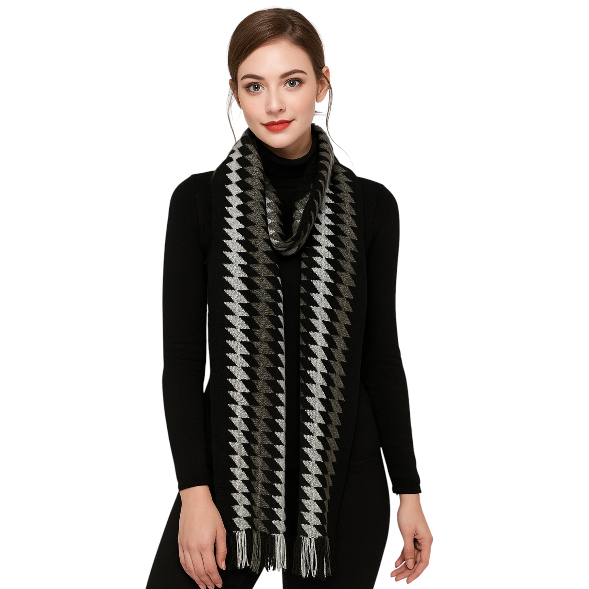Wool Blended Black Muffler for Men and Women | Unisex Soft & Warm Winter Scarf | Stylish Lightweight Neck Wrap | Classic Woolen Muffler for Cold Weather & Everyday Use (1 Pc)-image-5