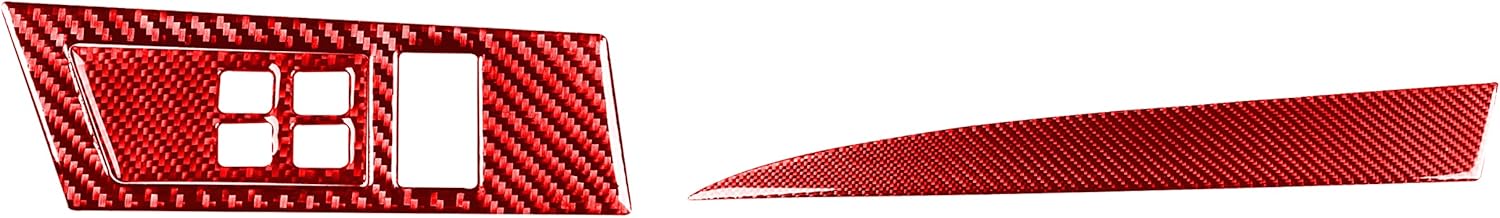 Car Dashboard Side Trim Strip Type-A 3pcs Decals Red Carbon Fiber Accessories Protection Stickers Compatible with Mazda 3 Axela Mazdaspeed 3 Mazda3 2010 2011 2012 2013