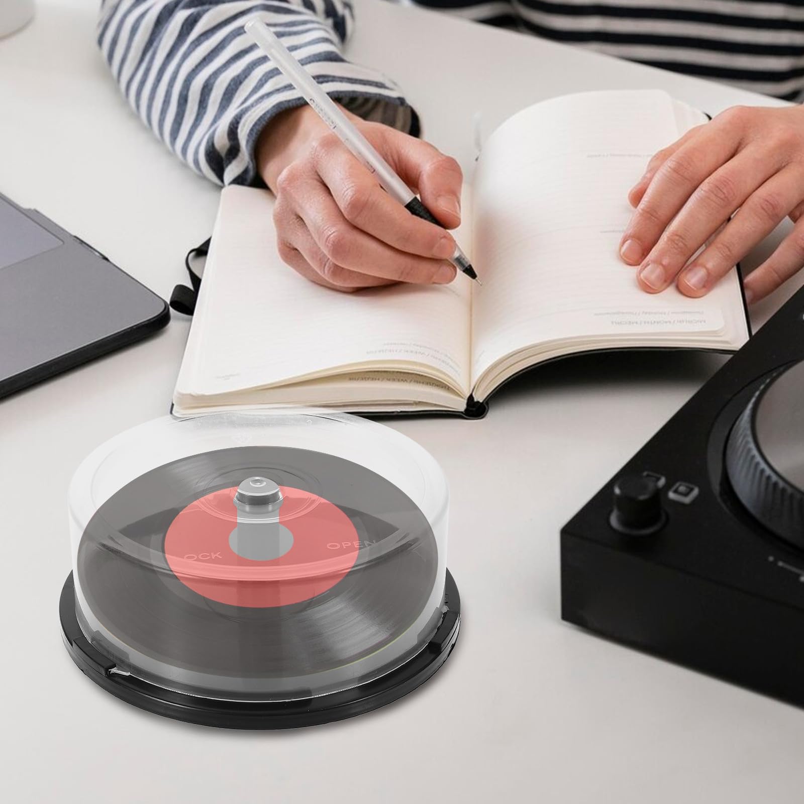 Holibanna Contenedor de Almacenamiento de Dvd de Plástico Negro para 25 Discos Cd, Diseño Ligero y Capacidad Grande para Organizar y Transportar en Casa