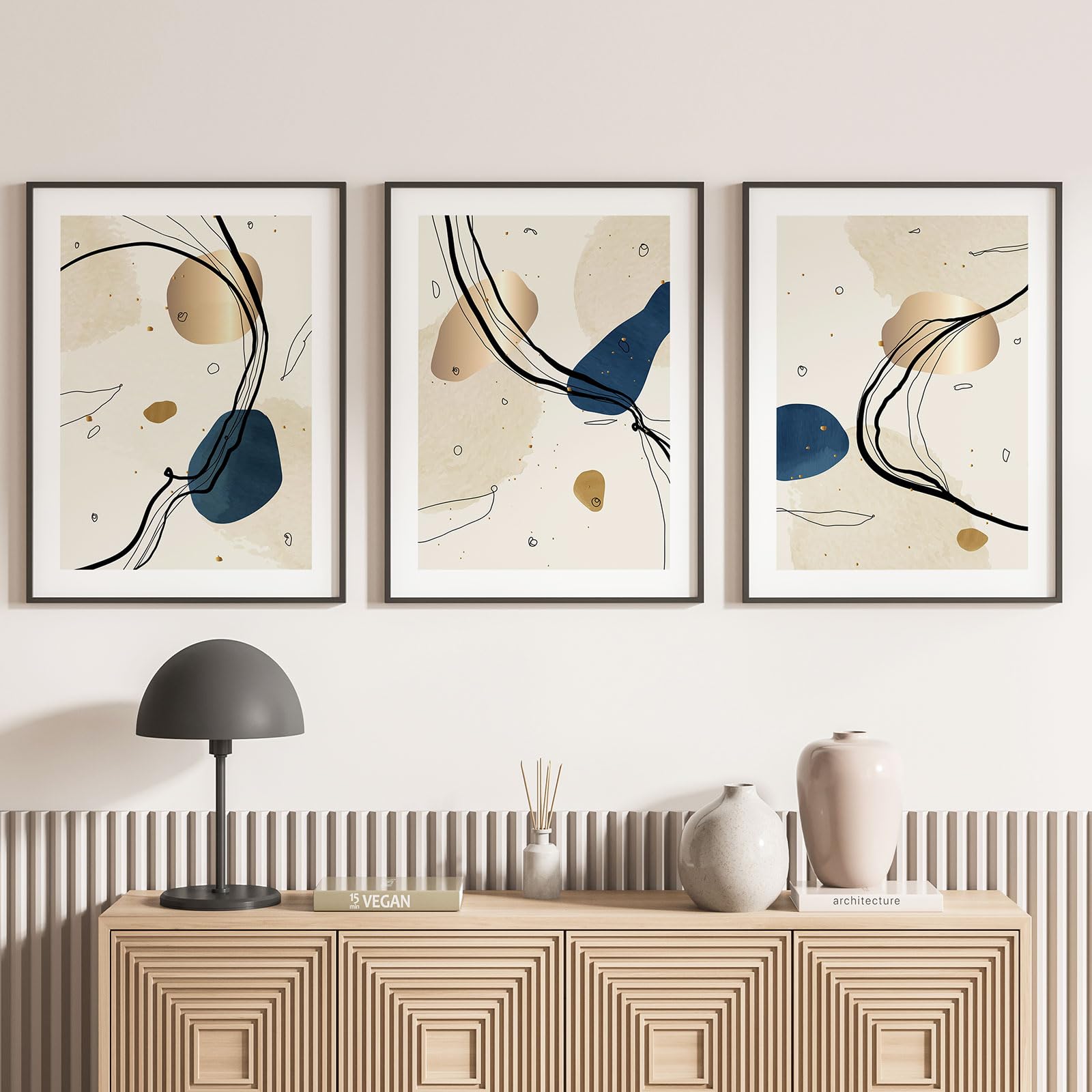 Lumalea - Zestaw 3 plakatów/plakatów Modern Triptyque - obraz na całej stronie, 3 plakaty, 50 x 70 cm