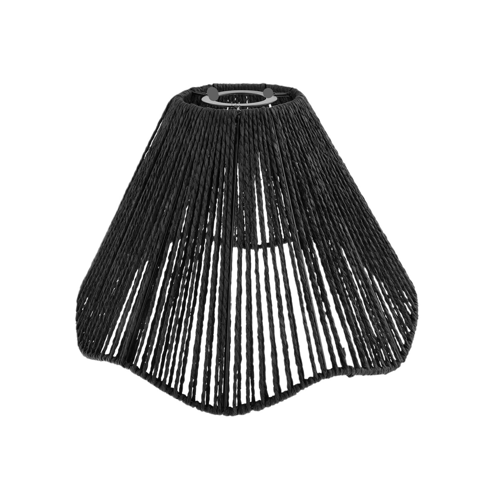 Eezii Black Woven Lampshade Pendant Light Cover Dustproof Lamp Shade Bohemian Light Shade For Dining Table Living Room Bedroom House