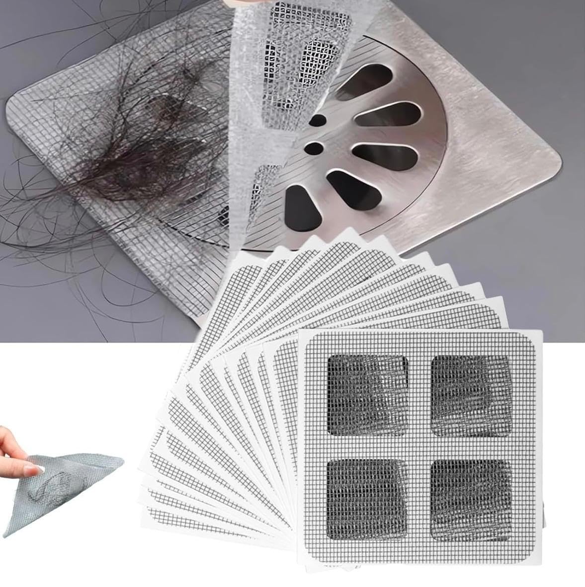 SK Traders Disposable Floor Drain Filter Sticker, Hair Catcher Mesh Drain Cover Paste, Anti-Block, Pack of 10-picture-10