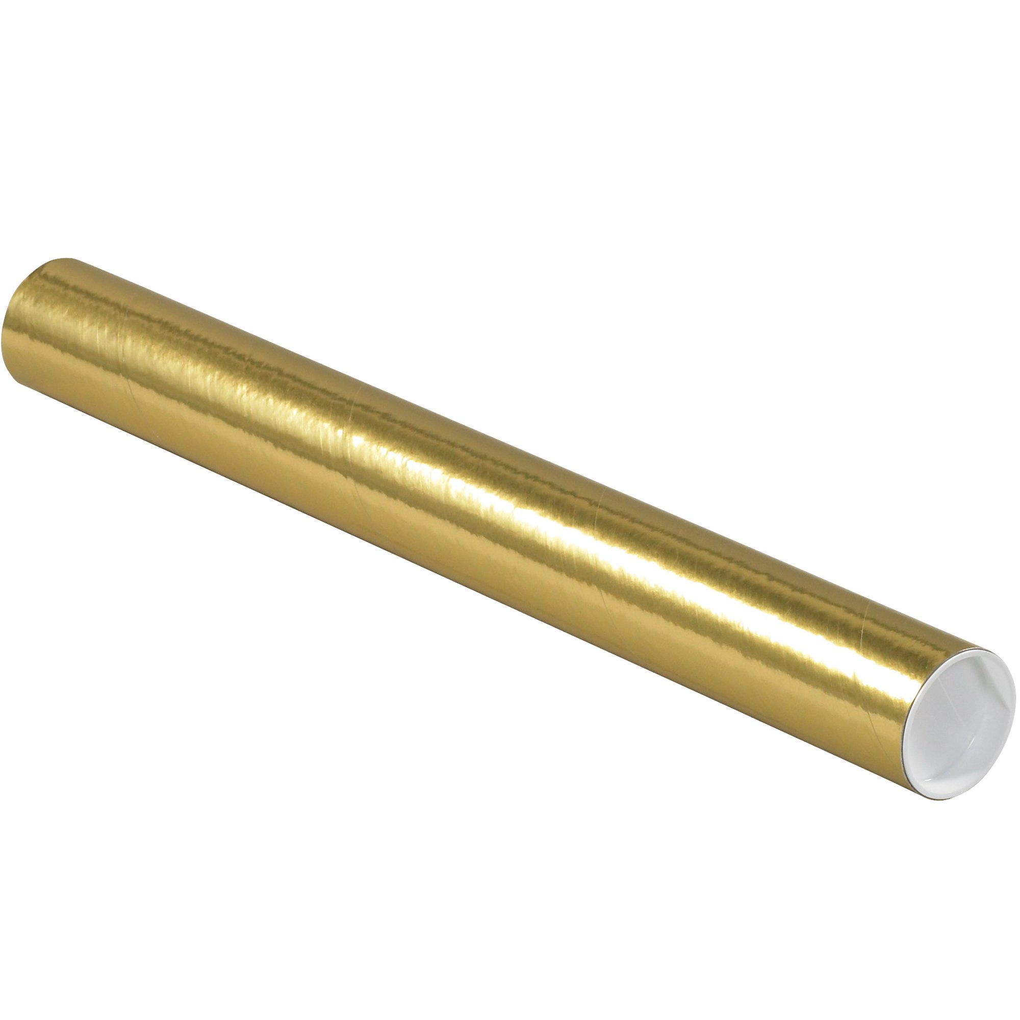 Aviditi Gold Mailing Tubes with Caps, 2 Inch x 18 Inch, Pack of 50, for Shipping, Storing, Mailing, and Protecting Documents, Blueprints and Posters
