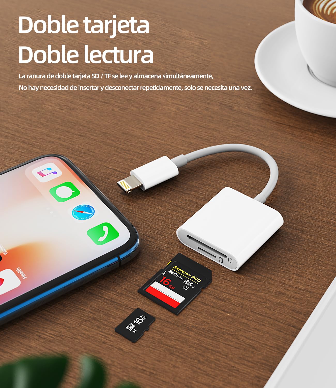 SD Kartenleser Für IPhone & IPad – Lightning, Für SD/TF Karten, Mit Ladeanschluss