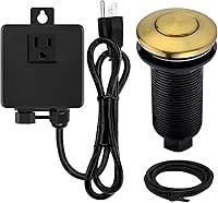 Vista 12 de Kit de interruptores de aire para eliminación de basura SinKtop con botón de acero inoxidable, oro champán Champagne bronce