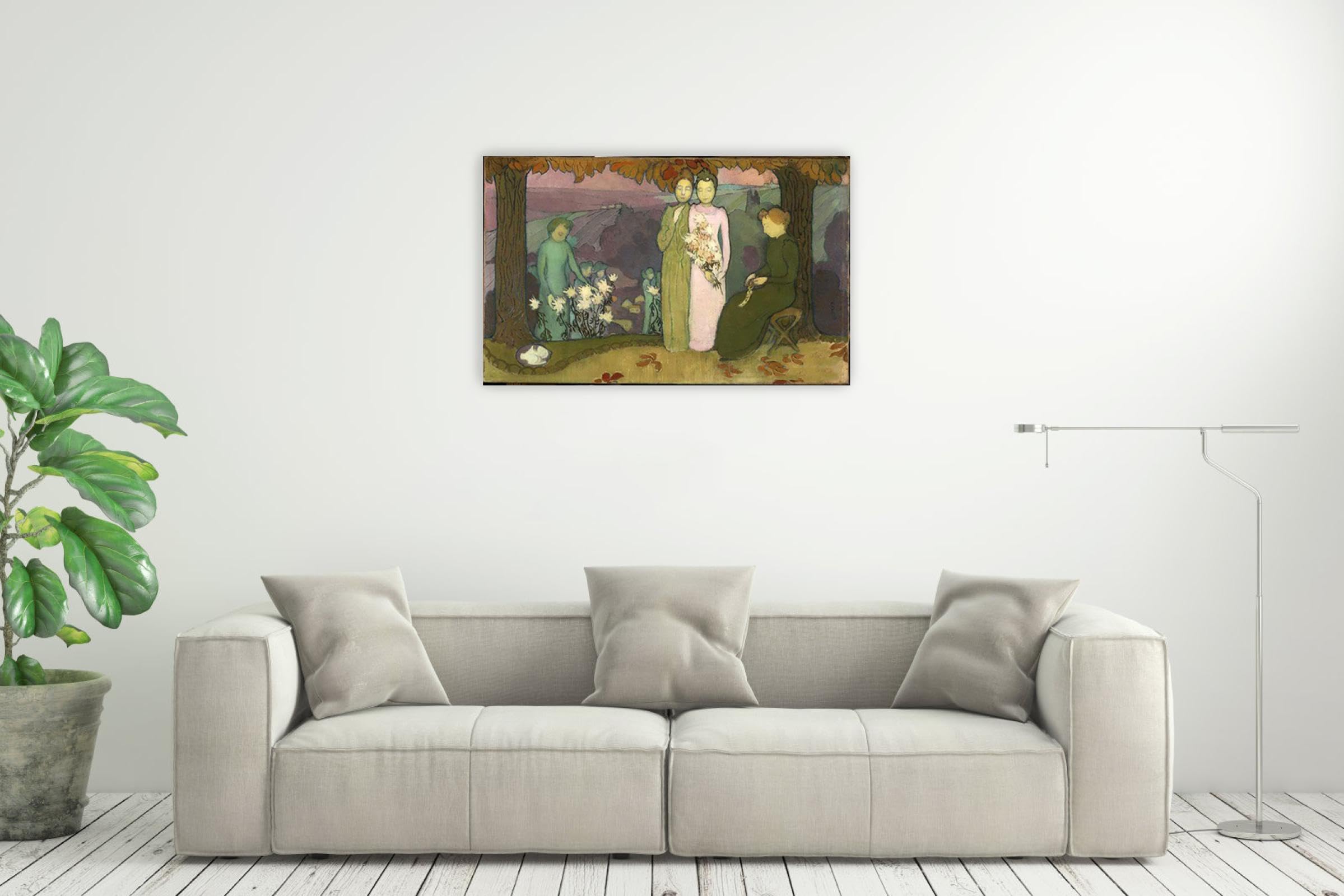 Soir d'octobre by Maurice Denis drukuje słynny plakat reprodukcje obrazów olejnych, druk Giclee na płótnie - klasyczne obrazy ścienne do dekoracji salonu 35 x 55 cm, oprawione