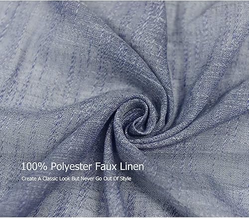 Miniatura 4 de FY FIBER HOUSE Lujosas cortinas transparentes tejidas de lino sintético para sala de estar con ojales en la parte superior, 2 paneles, 54 x 63