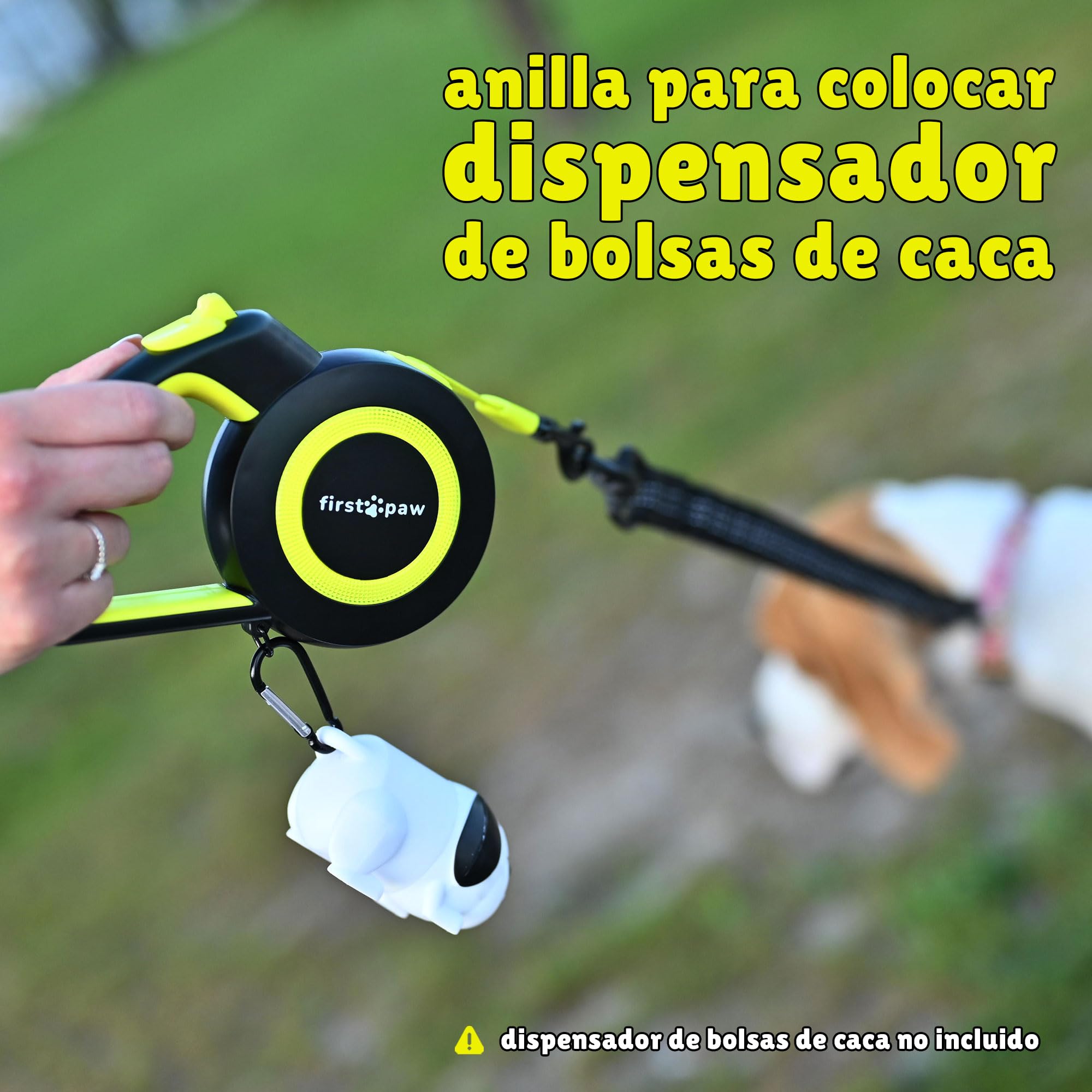 Correa Perro Extensible 5 Metros - Correa Retráctil Perro para Adiestramiento y Paseo con Cinta Reflectante 360º Sin Enredos - para Perros medianos y Grandes (hasta 50 kg)
