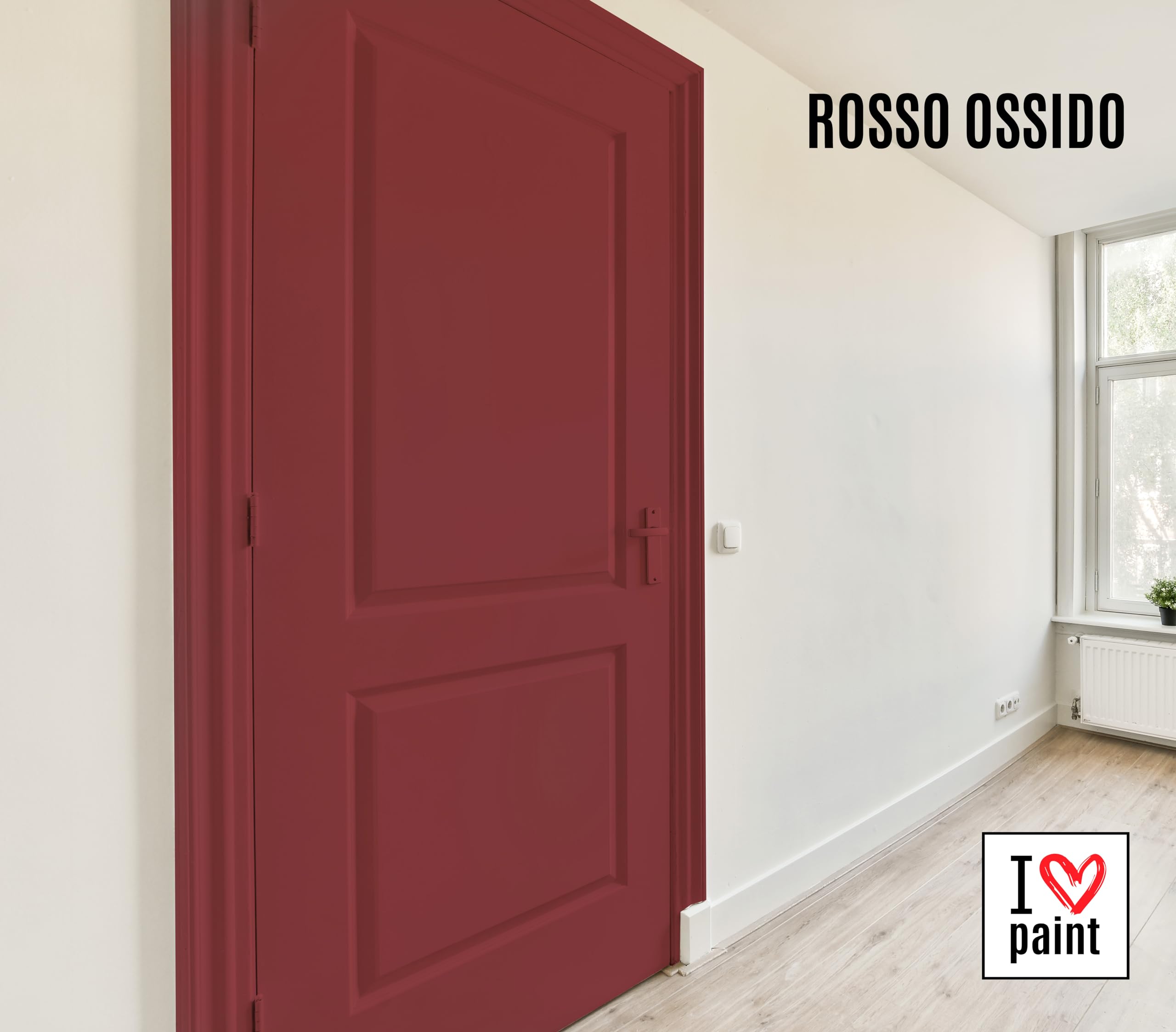I Love Chalk Paint – Kit Completo Vernice, Finitura e Pennello - Pittura Senza Carteggiare – Colore Rosso Ossido (375ml Chalk Paint + 375ml Finitura + Pennello 40mm)
