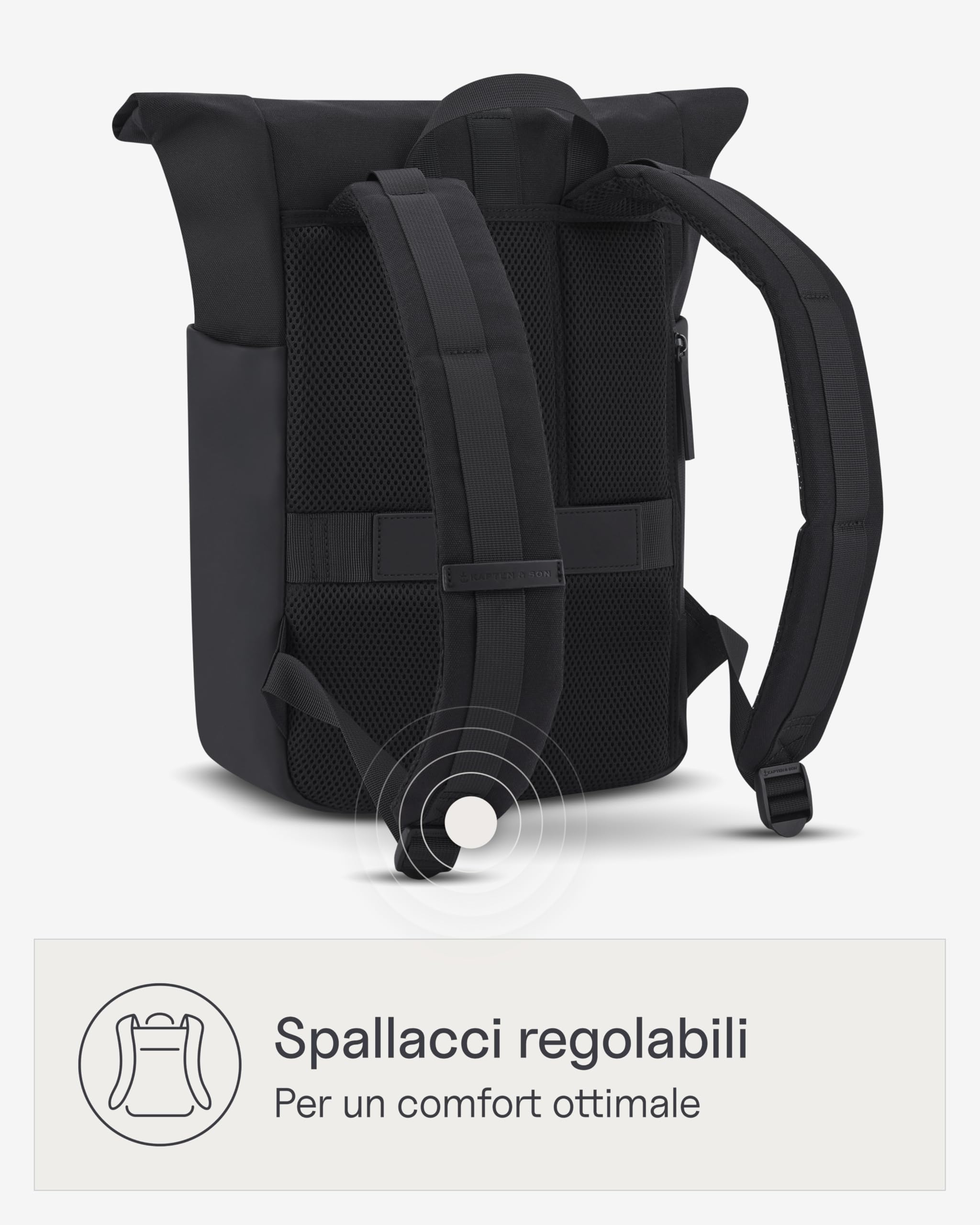 Kapten & Son Zaino Lund All Black | Donna & Uomo