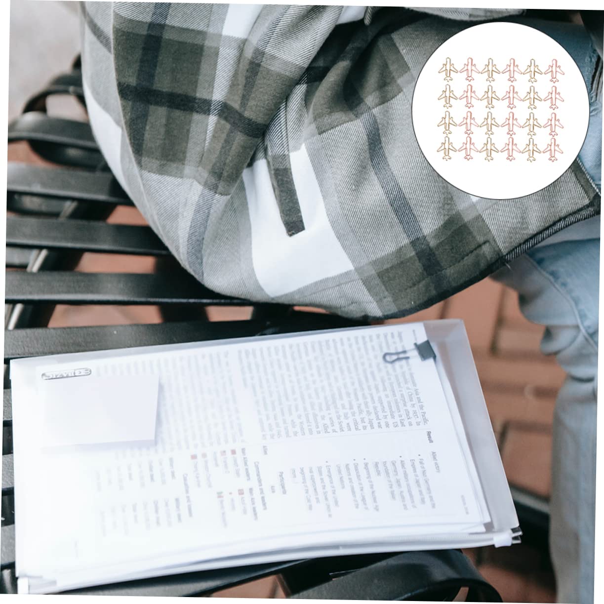 Lurrose Lot de 5 Pinces à Marque-page Pratiques Élégantes en Forme Davion Trombones Papeterie Robuste Indispensable pour La Maison Le Bureau Lécole Pièces X 5