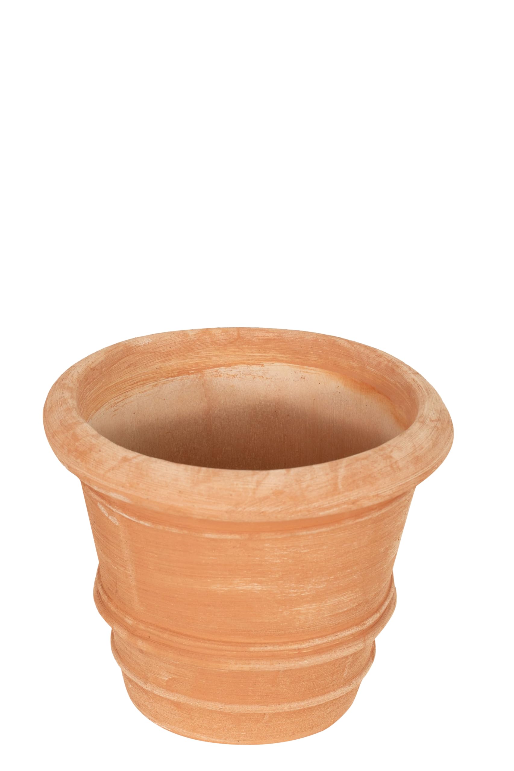 Biscottini Vase en terre cuite artisanale, fabriqué en Italie, 30 x 30 x 25 cm, jardinière ronde pour plantes - pots décoratifs extérieurs et intérieurs - bol en terre cuite pour fleurs - Vase moderne