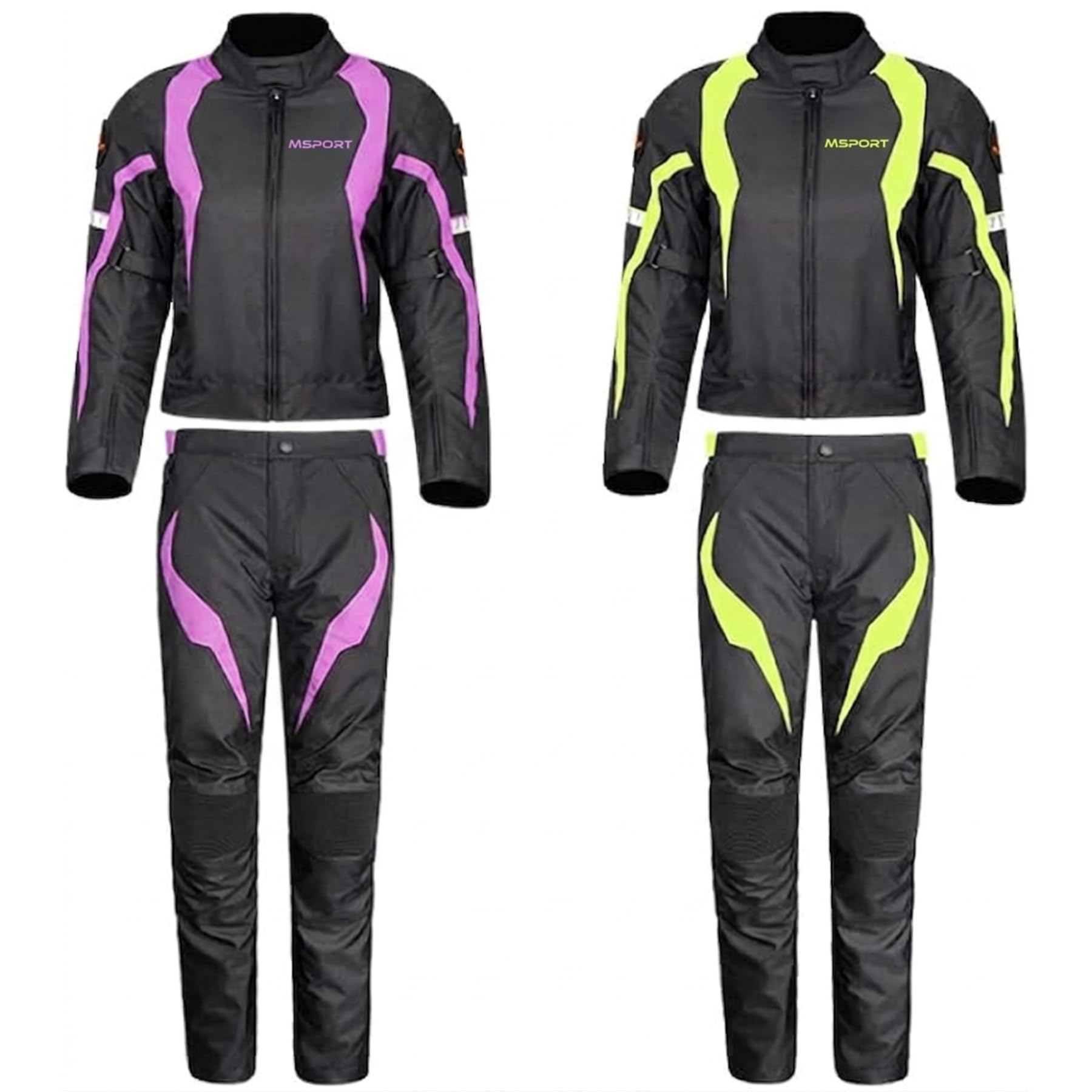 Msport Veste Moto Imperméable pour Femme, Veste avec Doublure Thermique Amovible, Respirante et avec Protections CE - Vert 3XL