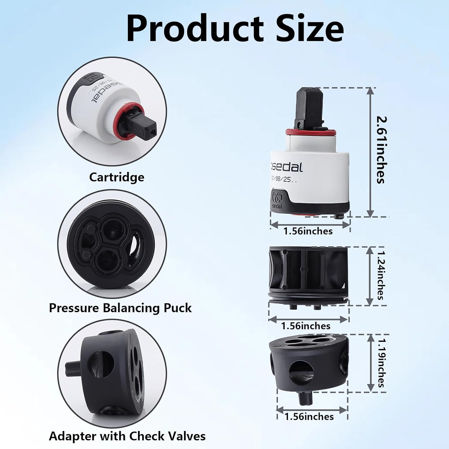 1213 Replacement Mixing Shower Valve Cartridge for moen M-CORE 3-Series Pressure Balance Rough-in Valve, 1213 Faucet Valve Cartridge Restore Pressure Balance and Steady Temperature