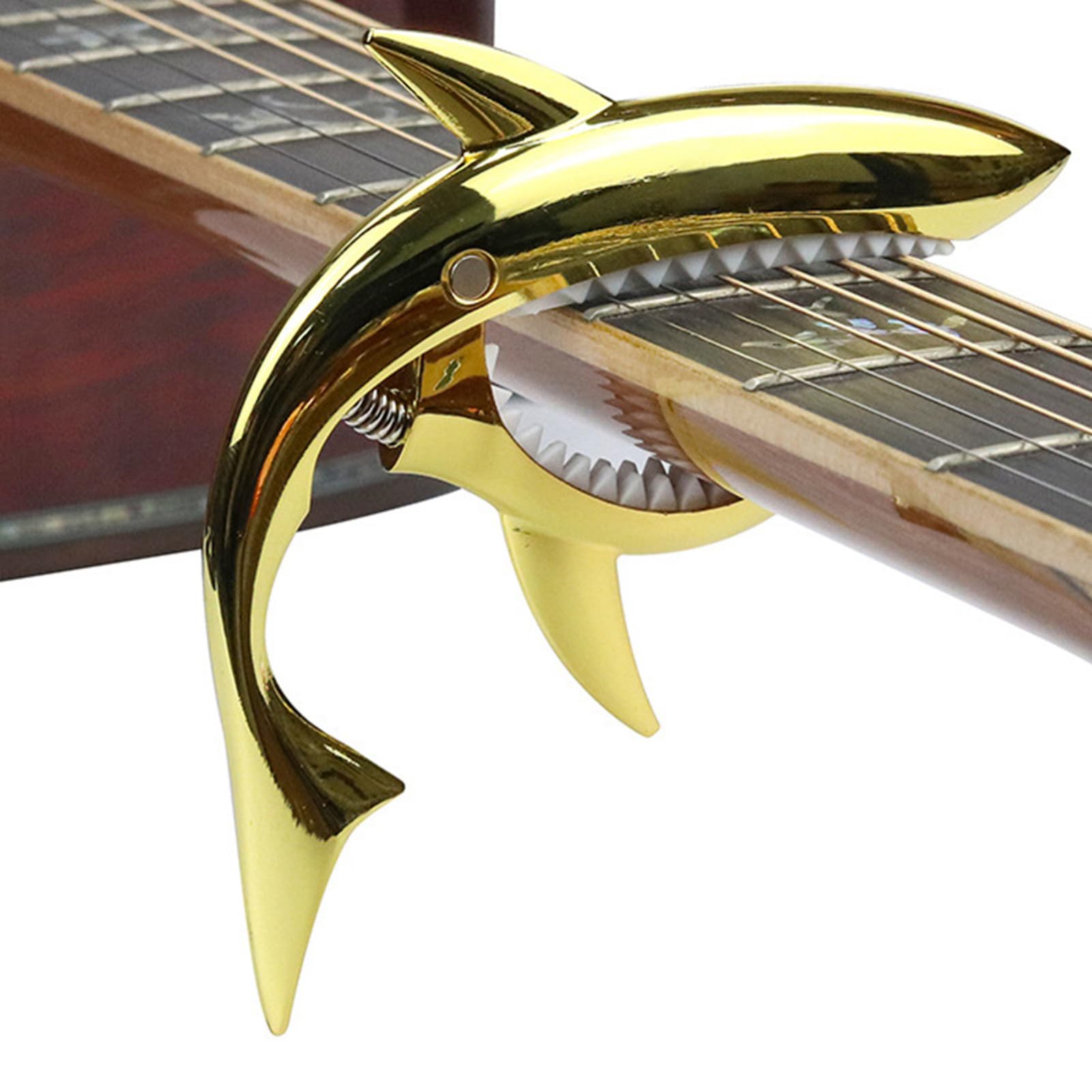 Changeur de clé en métal – Clip de guitare en forme d'aileron de requin, équipement musical unique en forme d'animal avec coussin en silicone souple, prise en main ergonomique à dégagement rapide