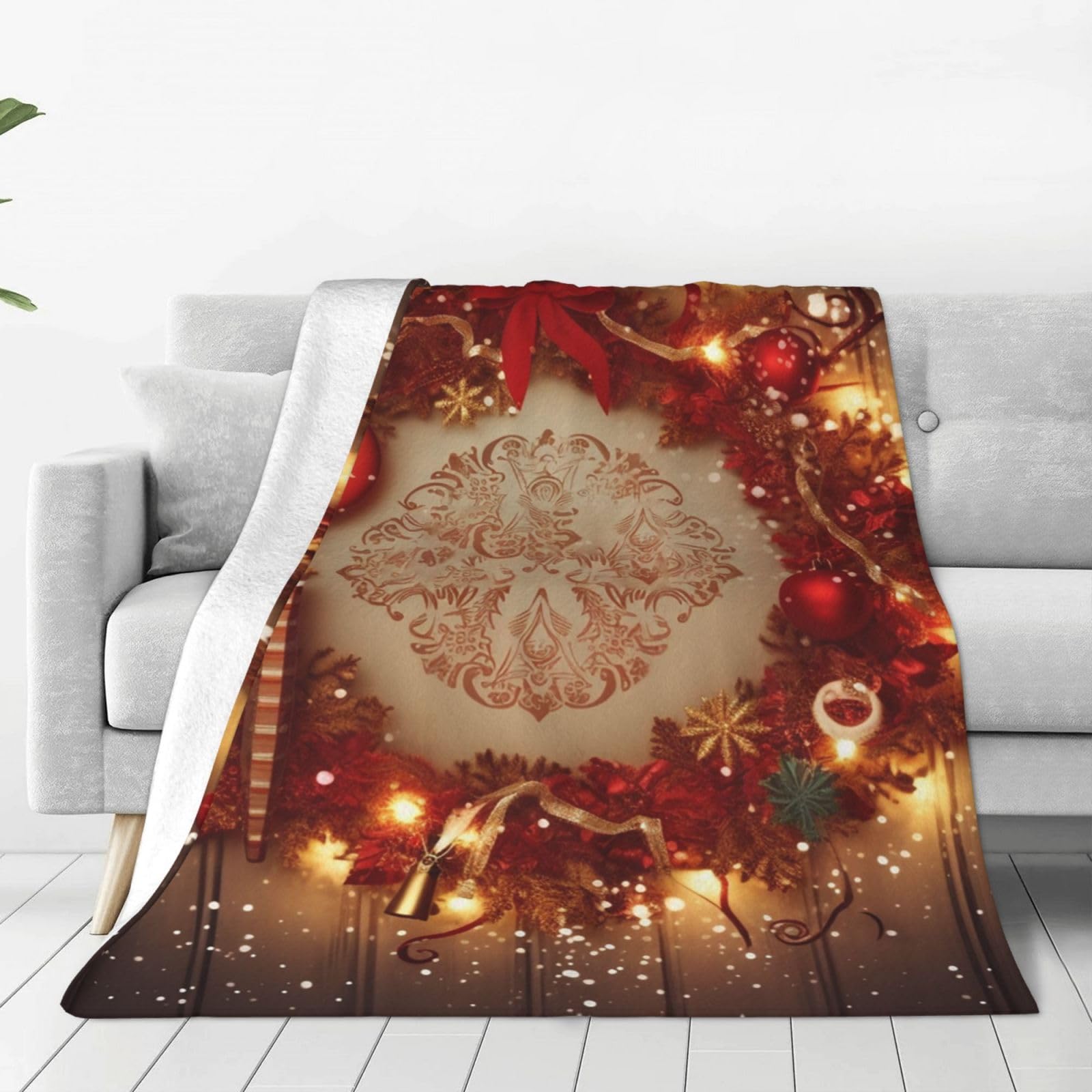 Couverture Merry Christmas flanelle anti-froid plaid doux lit sofa