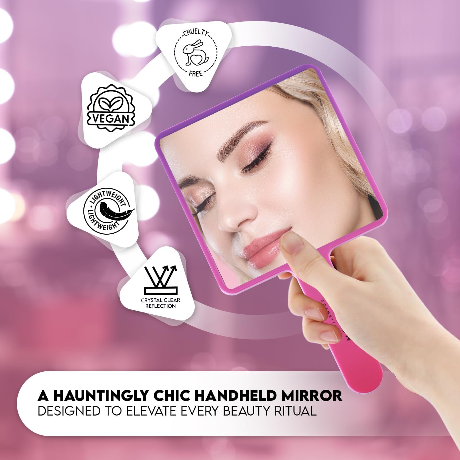 Profusion Cosmetics Monster Bash Handheld Makeup Mirror - Single-Sided Travel Essential, Multi-Purpose Hand Mirror with Distortion-Free Reflection