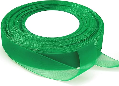 Vista 49 de Outus Outus - Cinta de organza transparente brillante para envolver regalos, cinta de gasa transparente, cinta de tul de malla (blanco, 1.6 pulgadas)