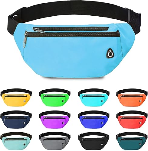 Miniatura 14 de Riñonera cruzada para mujeres y hombres, riñonera deportiva resistente al agua, bolsa de cinturón para viajes, senderismo, correr negro,