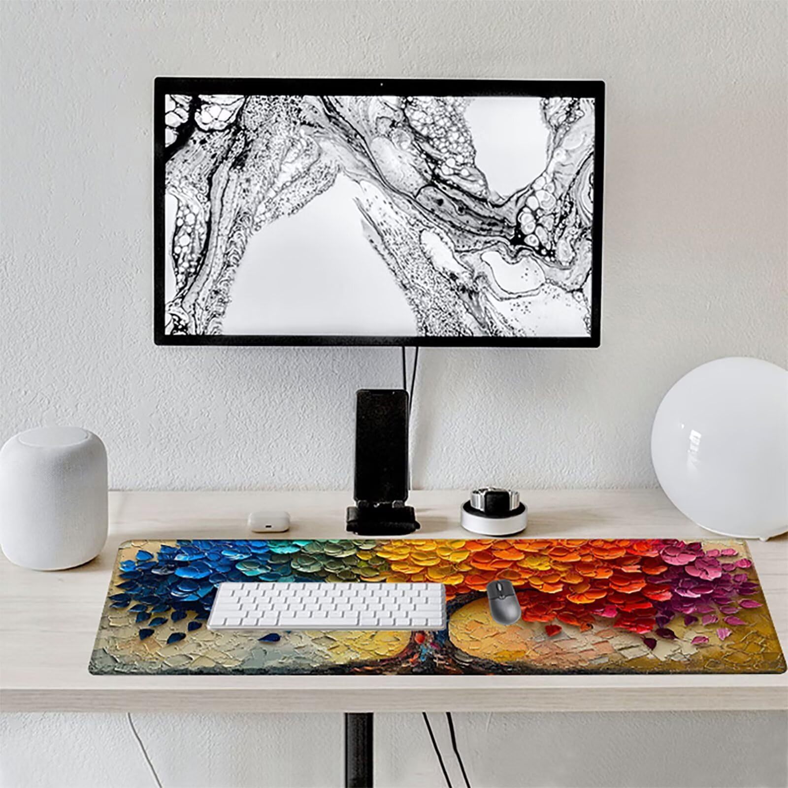 áRbol Alfombrilla Ratón Gaming XXL 1500x800x3mm, Alfombrilla Gaming Color Mousepad con Base de Goma Antideslizante, Impermeable Desk Mat para Teclado y Raton, Accesorios Gaming, Regalos de Hombre P-6