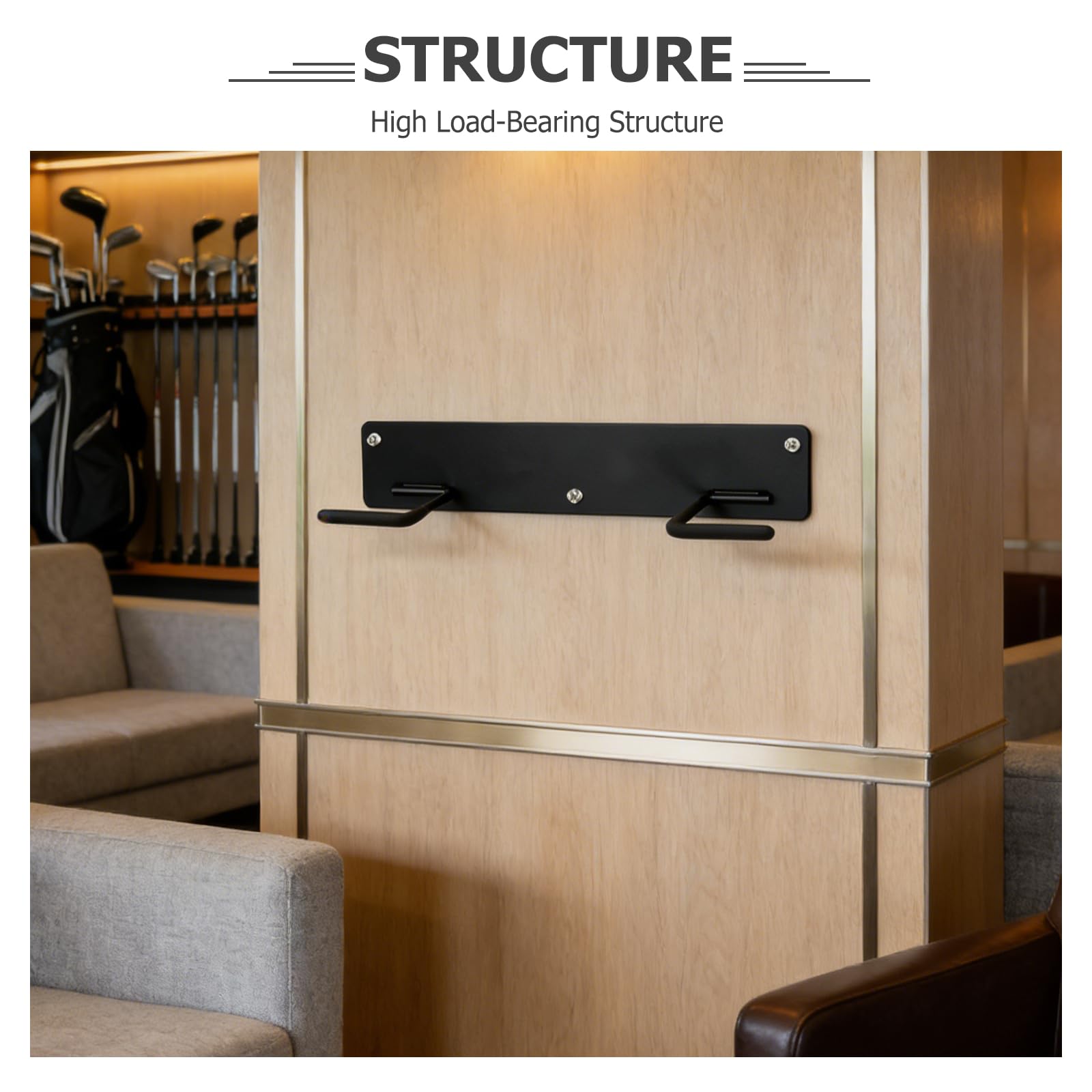 Supporto da per Sacche da Golf Nero in al Carbonio Facile Installazione e Applicazione Versatile per Attrezzatura in Casa e Spogliatoio