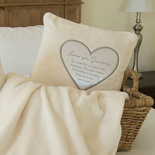 Miniatura 5 de Pavilion Gift Company Almohada de felpa Love You Grandma de 16 x 16 pulgadas, 1 unidad (paquete de 1), color beige