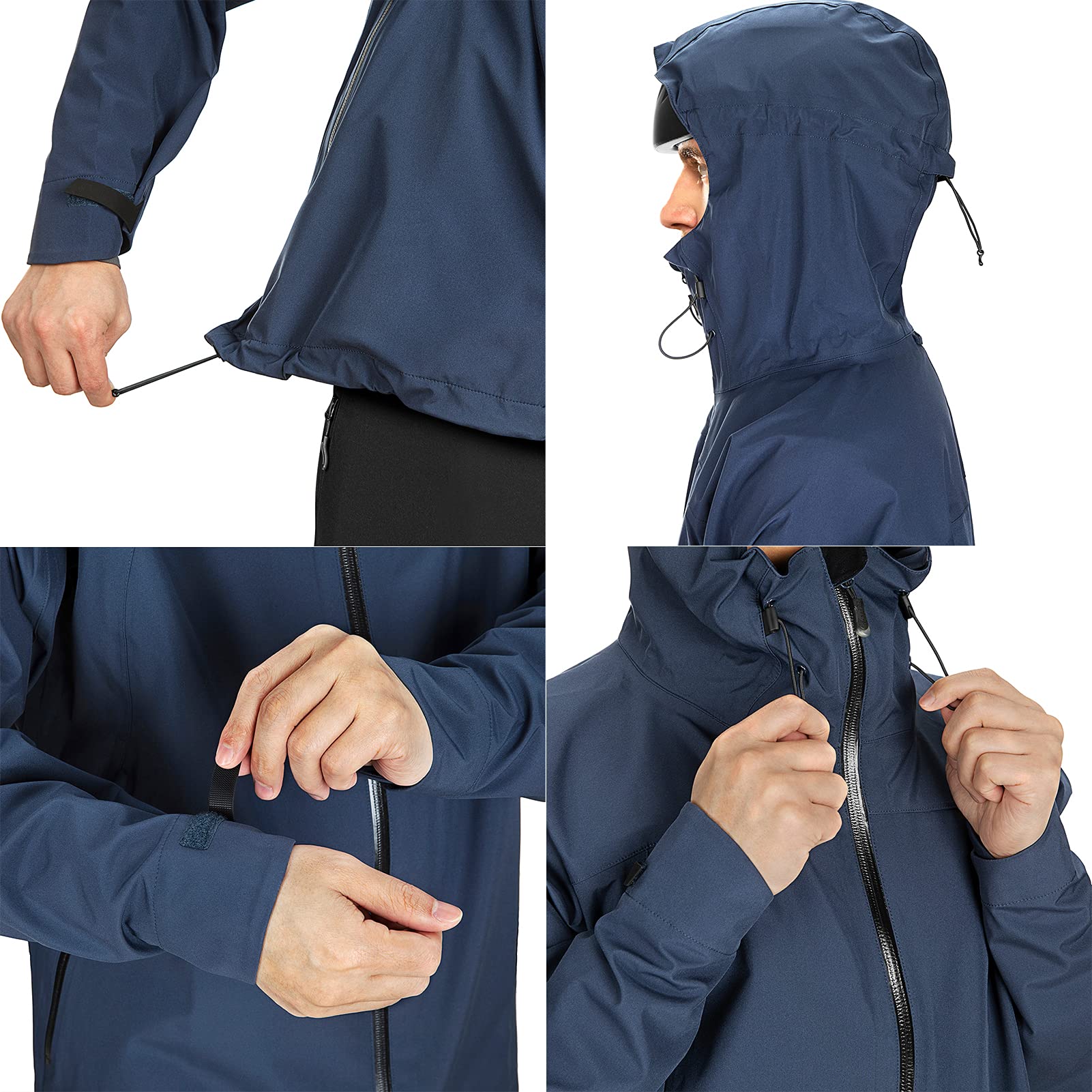 33,000ft Kurtka przeciwdeszczowa, męska, wodoszczelna, wiatroszczelna, oddychająca kurtka softshell z kapturem, na wędrówki, kemping