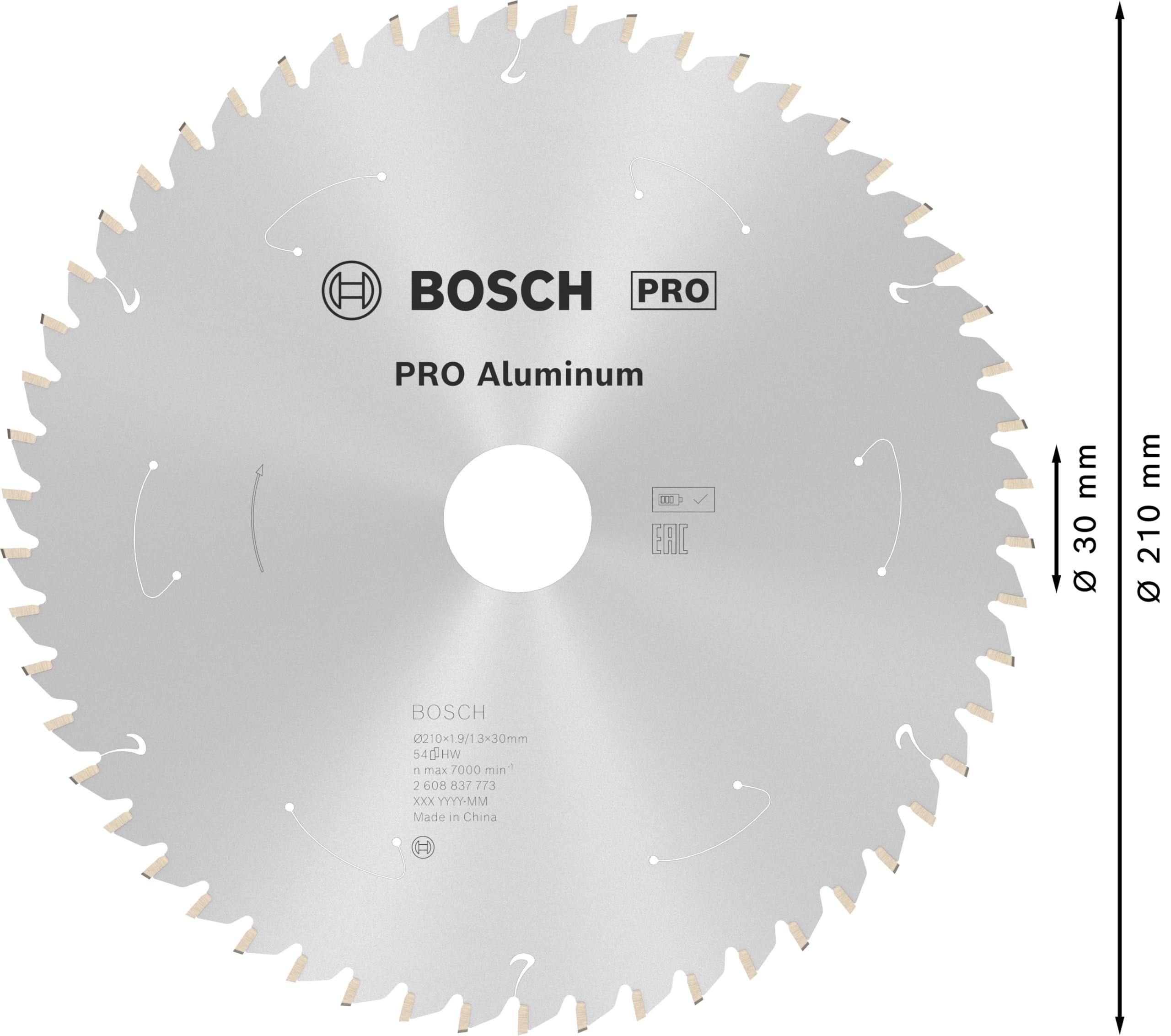 Bosch Professional 1x Lame de scie circulaire Expert (for Aluminium, 210 x 30 x 1,9 mm, 54 dents, accessoire de scie circulaire sans fil)