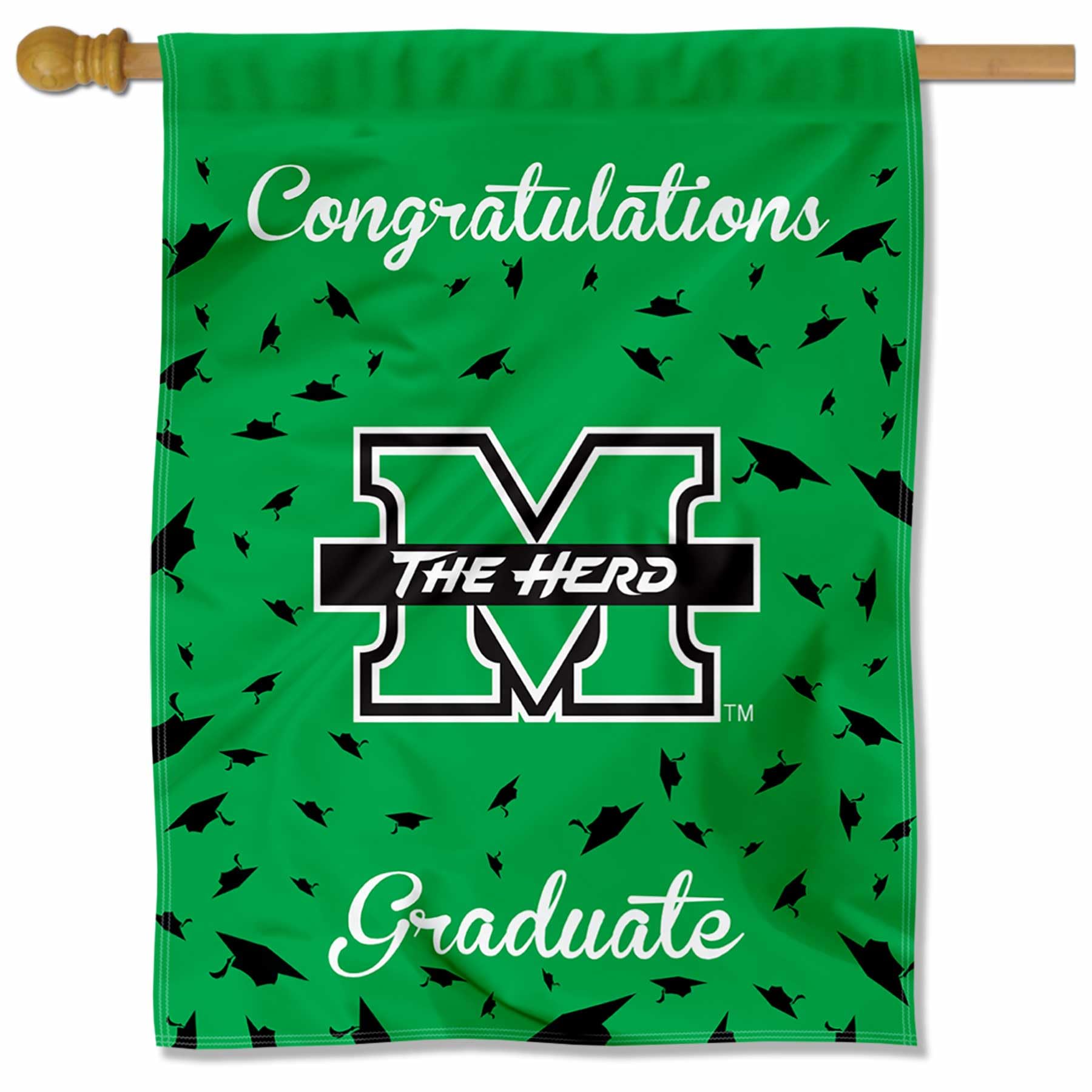 College Flags & Banners Co. Marshall Thundering Herd Graduation Gift Banner Flag