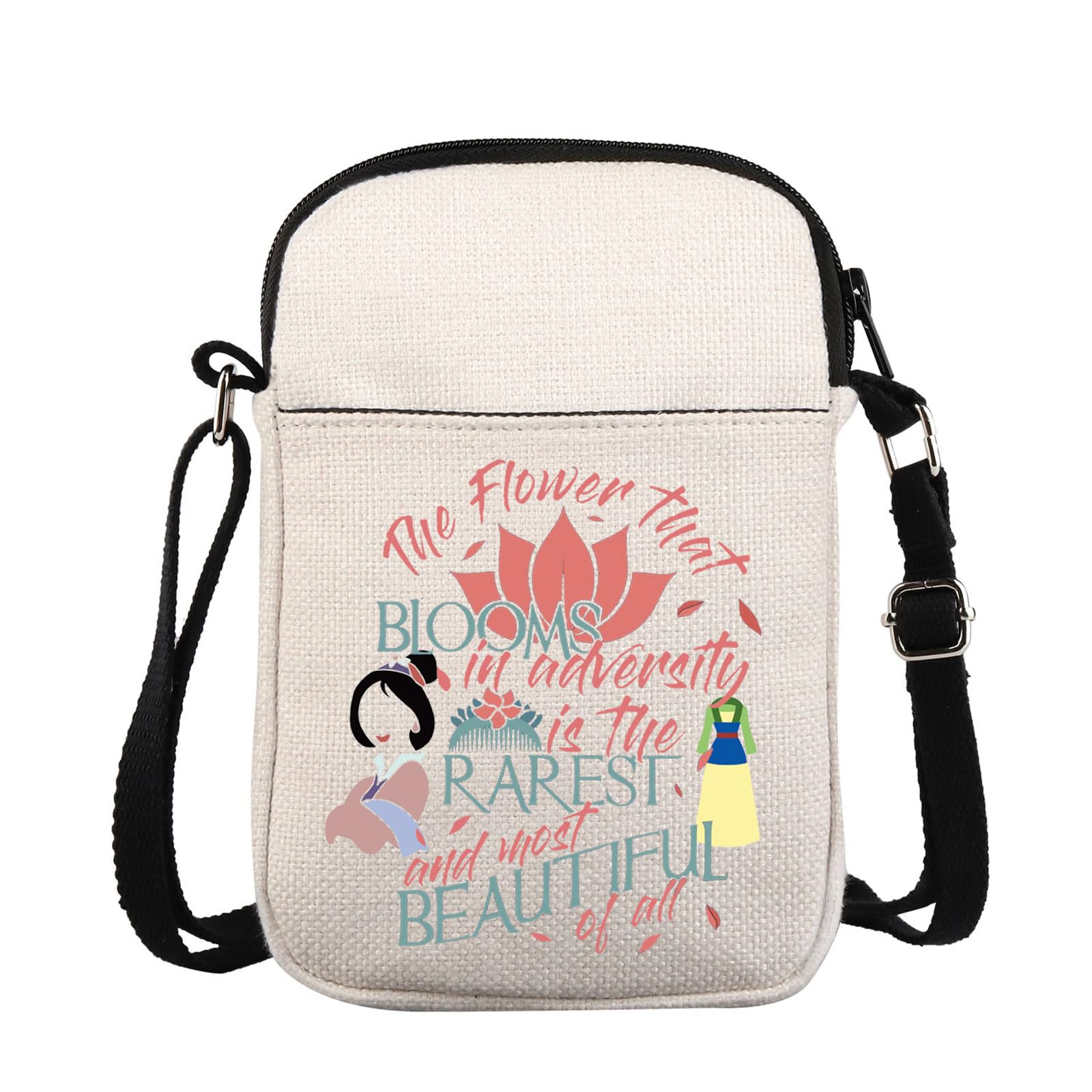 Movie Crossbody Purse Bag Lotus Encouraging Gift Cartoon Character Gift Flower Messenger Bag FlowerMulCrossB