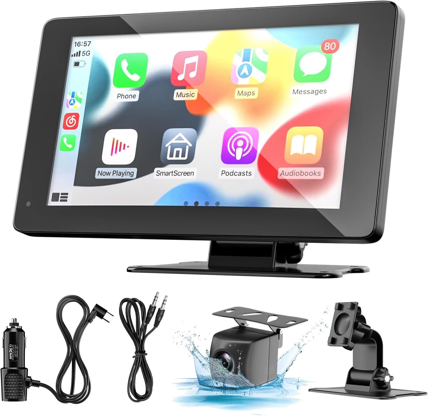 Wireless Car Stereo Compatable with Apple CarPlay, Android Auto, 7″ HD Bluetooth CarPlay Touch Screen with Backup Camera, Car Audio Receivers with Voice Control, Mirror Link, Bluetooth, GPS Navigation Wireless Car Stereo Compatable with Apple CarPlay, Android Auto, 7″ HD Bluetooth CarPlay Touch Screen with Backup Camera, Car Audio Receivers with Voice Control, Mirror Link, Bluetooth, GPS Navigation