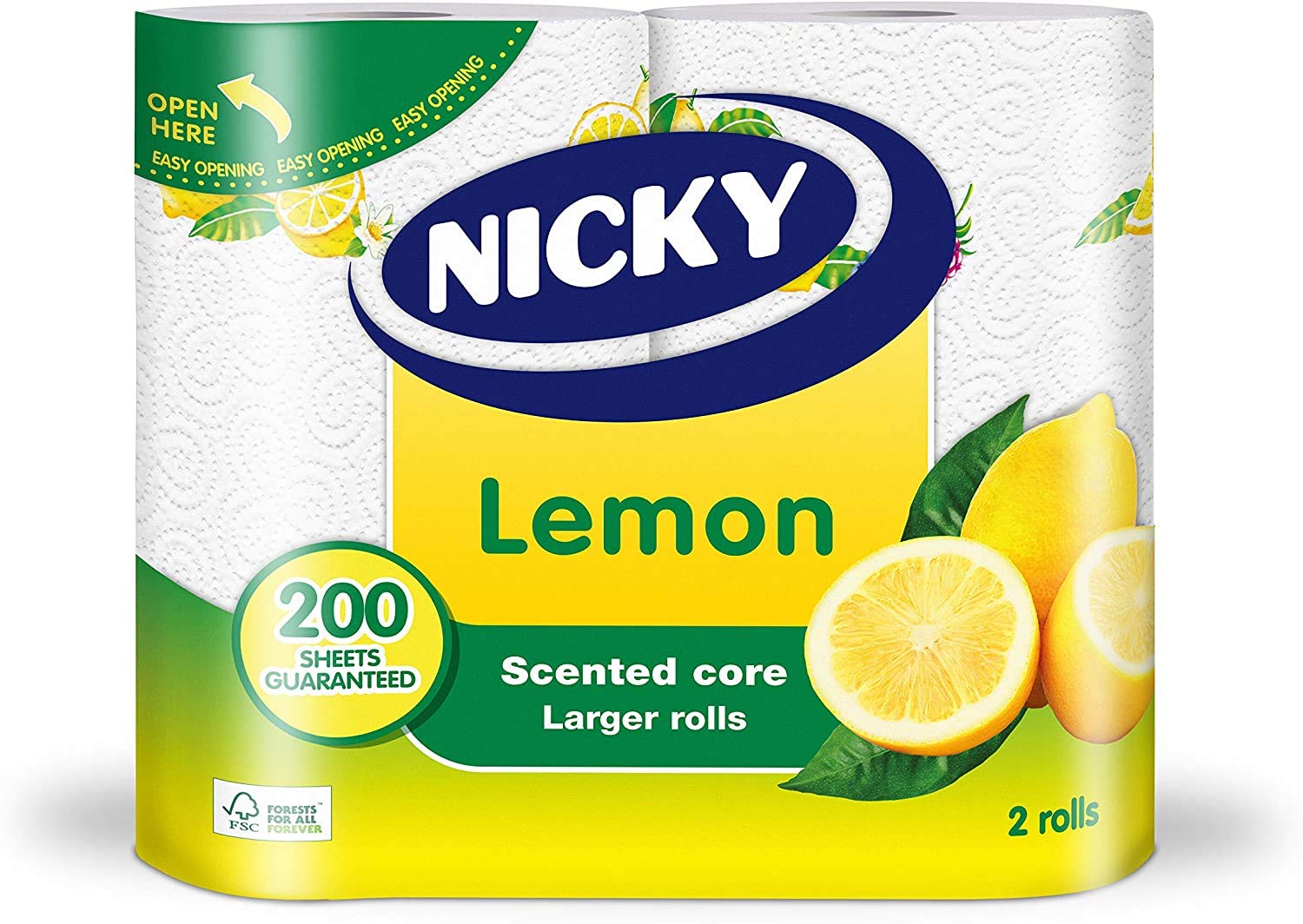 Asciugamani da cucina in nichel MAXI, fragranza al limone, 8 x 2 pezzi