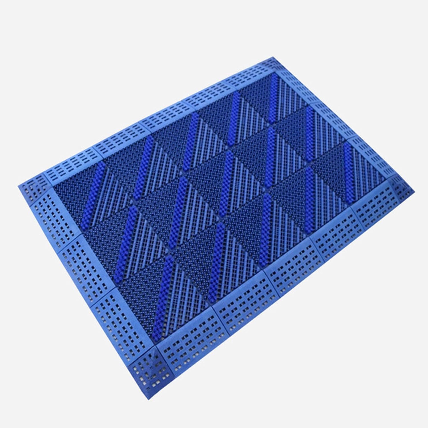 Odkażająca mata pod stopy, blokująca wycieraczka zewnętrzna, wodoodporna mata powitalna przy wejściu, 61 x 89 cm modułowa mata podłogowa 3 w 1 (niebieska)