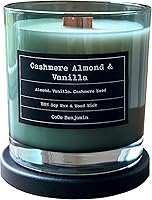 Vista 5 de Mecha de madera, 100% soja, altamente perfumada, vertida a mano, 8 onzas (lavanda ámbar)